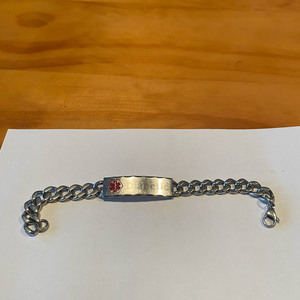 Stainless Steel Medical Diabetic Bracelet